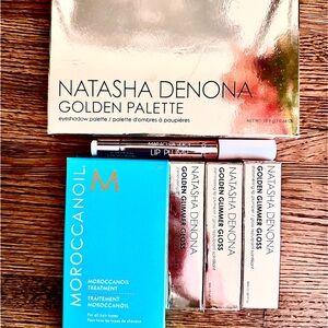 Natasha Denona Golden Palette with 3 golden lips Moroccanoil Treatment FREE oil